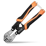 Cortador de pernos, Meccion Mini cortador de alambre y pernos CR-V de 8 'de alta resistencia, cable, cadena, tijeras de corte de resorte con cómodo agarre de goma suave