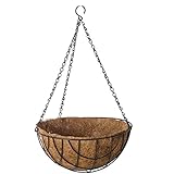 Acan Tradineur - Macetero Colgante de Coco y Metal, diámetro 30 cm. Cesta, Maceta Colgante con Cadena y Gancho, decoración hogar, terraza, balcón, Patio, jardín (Marrón)