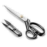Tijeras de Corte y Confección de 25,4CM - Tijeras de Sastre de Tela Con Cuchillas Afiladas y Mango de Agarre Suave Para Cortar Telas, Cuero, Material, Ropa (Blanco)