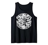 Orgulloso vikingo con hacha montando sobre un lobo Camiseta sin Mangas
