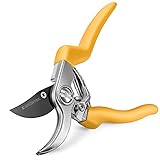 GRÜNTEK Tijeras de Podar Bypass GYRFALKE - con Hoja de 48 mm de Acero Japonés SK5 - color amarillo