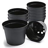 Prime Garden Macetas redondas de plástico para macetas de cultivo (41 x 27,5 cm, 25 l, 20 unidades), color negro