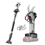 Vrseis Tijeras de Podar Eléctricas Sin Cable Alta Potencia Batería Podadora Electrica Corta Rango 0-50mm Podadoras para Rama de Árbol Tijeras para Cortar Mango Telescópico (Size :)