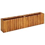 vidaXL Arriate Florero Jardinería Macetas Tiestos Accesorios Articulos Flores Plantas Diseño Rústico Robusta 200x30x50cm Madera Maciza Acacia