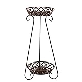 wangxike Estantería para Macetas Soporte para Plantas de Metal, Decorativa Plantas Exterior Interior Balcón Jardín con 2 Niveles - 78 x 31cm