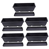 Parliky Macetas Suculentas 5 Juegos De Macetas De Plástico para Plantas Maceta Rectangular para Plantas Maceta para Maceta Pequeña Perezosa 15C Maceteros