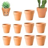 Grasslandy 10 Unidades Mini Macetas Barro Terracota Maceta de Planta Rojo de Tamaño Mini 3 cm/4cm, con Agujero de Drenaje, para Vivero, Cactus y Plantas Suculentas, DIY Jardinería Decoración