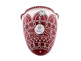 CERÁMICA RAMBLEÑA | Maceta Colgante orza | Maceta de Barro para Colgar | Maceta Pared orza Rojo Decorada - Modelo D55 | 100% Decorada a Mano | 16x18x11 cm