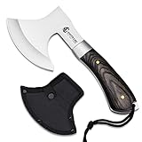 SMITH CHU Hacha de Mano Universal para Camping, Ocio, Supervivencia, Bosque, Caza, Hacha de Acero Inoxidable con Funda Afilada para Exteriores, 23cm