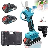 MegiaExist Tijeras de Podar Eléctricas, Tijeras de Podar con Batería Profesional, Tijeras Rama Inalámbrico con Motor sin Escobillas, 2 Piezas Batería de Litio Recargable de 2Ah, 900W, LCD Display