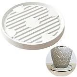 mongtsamz Macetas Ruedas Soporte Plantas Carrito - Redonda con Ruedas Invisibles Que Giran 360° para Transportar Plantas en Maceta, Interior, Exterior, DiáMetro Interior 18,5cm, Blanco, 1 Unidad