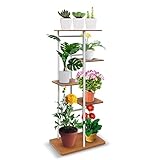 Sentasi Estanterias para Macetas 5 Niveles, Estanteria Para Plantas 94 cm De Altura,Soporte Plantas Para Interiores,Exteriores,Jardín,Balcón,Sala De Estar,Oficina (Marrón)