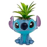 Toynk Disney Lilo & Stitch - Maceta de cerámica de cuerpo completo de 5 pulgadas con suculentas artificiales