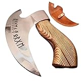 Nasoalne Pizza con Hacha Vikinga | Cortadores Pizza Medievales Auténticos | Pizza Acero Inoxidable con Mango Madera | Regalos Hacha Corte Retro para Hombres