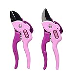 Spear & Jackson (CUTTINGSET15) Juego de Tijeras de podar con trinquete y Yunque, Color Morado
