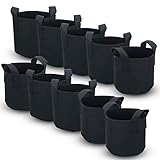 INTIRILIFE 10 Bolsas de Fieltro de 20 litros – 5 galones – 30 x 25 cm – Macetero de Tela no Tejida con Asas para jardín, Invernadero y Mucho más – Macetero para Plantas