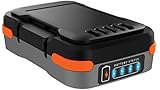 BLACK+DECKER BDCB12B Batería de litio portátil 12 V 1.5 Ah Hasta 10h de autonomía Entrada USB 2 4A y Salida micro-USB 2 4A. Incluye cable USB