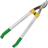 GRÜNTEK Tijeras de podar X25 Cortarramas de Dos Manos Profesional de 65 cm. Forjada en Acero al Carbono y con Corte Bypass