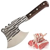 HRZZEOKV Cuchillo de hueso, cuchillo de carnicero de espiga completa, cuchillo de carnicero de hacha de hueso resistente, para huesos grandes y carne congelada,A