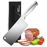 Joejis Macheta de Cocina Grande 17 cm - Hacha para Cortar - Cuchillo Estilo Japones e Chino Acero Inox con Mango Ergonómico - Cuchillo Profesional de chef para Carne y Verduras
