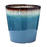 Maceta Macetas, Maceta grande de cerámica, Maceta for plantas con orificios de drenaje, Macetas de jardín al aire libre, Plantas de interior, Esmalte reactivo azul Jardinera Macetero ( Size : 29.5cm )