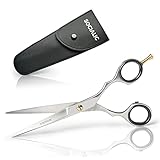 Socialic Tijeras para el cabello incl. estuche - Tijeras afiladas para cortar el cabello (16,5cm) de acero al carbono | tijeras profesionales de peluquería de precisión para señoras, hombre