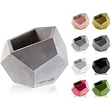 CONCRETTE Macetero de Cemento, Maceta de hormigón Cuadrado geométrico, diámetro de 9 cm, diámetro de 12 cm, 17 Colores