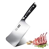 SHAN ZU Macheta de Cocina Cuchillo de Carnicero Huesos 17.8cm Hacha de Carnicero Cuchilla Engrosada de 21 ° para Cortar Huesos- Classic Series