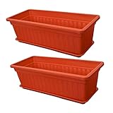 Yardwe Jardinera De Alféizar 2 Uds Maceta Rectangular Macetas De Plástico Macetas Rectangulares Macetas De Macetas Rectangulares Macetas Grandes Macetas Gruesas para Plantar