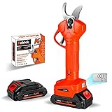 Tijeras de podar eléctricas, Kebtek podadora profesional sin cable de 18V con batería para cortar ramas de árboles con 2 baterías de litio de 2Ah y motor sin escobillas - 32MM (1,26 pulgadas) (B05532)