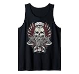 Till Valhalla Barbudo Vikingo Guerrero Cráneo Con Hachas De Batalla Camiseta sin Mangas