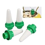 TIMESETL 4pcs Automático Planta de riego por Agua dispensador Cono cerámica Cabeza Planta vertedor riego por Goteo para jardín, Planta de Interior, Flores