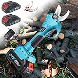 WEIWAN Tijeras de podar eléctricas 2 batería, 21V Profesional Tijeras De Podar Bateria inalámbricas 2Ah, 30mm Tijeras de podar eléctricas sin Cuerda del jardín, Motor sin escobillas, Ligero 1kg