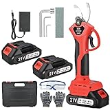 Tijeras de Podar Electricas, Diámetro Máximo de Corte de 30MM, Podadora de Frutas con Batería de 21 V, Podadora Eléctrica Recargable de 2 PCS 2000 mAh Para Jardín, Ramas, Macizo de Flores