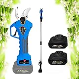 Tijeras Podadora con pertiga Telescópica eléctricas Tijeras de Podar Recargables con 2 x 16.8V Baterías, extensible 150/190cm, Portátil inalámbricas (Tamaño : 190cm)