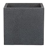 scheurich C-Cube Stony Black - Macetero (40 cm, Altura 33 cm), Color Negro