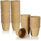 com-four 54x Macetas de Cultivo para Plantas - macetas para plantones - macetas para Cultivo - Maceta para Cultivo (54 x Redondo - marrón. Diámetro 6,5 cm)