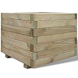 Tidyard Jardinera Cuadrada Madera FSC Macetas para Flores Jardineras de Madera Jardineras Exterior 50x50x40 cm