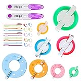 Pom Pom Maker, 8PCS DIY Pompoms Artesanía Doll haciendo Kits-Hilado de lana Knitting Craft Tool Set Fabricante de pom-pom -Pom Pom Maker + 2 PCS Tijeras(30)