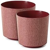 TULMERO Macetero mate, macetero de plástico, maceta decorativa para plantas grandes y pequeñas, juego de 2 macetas, maceta para hierbas, color rojo, diámetro de 30 cm