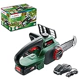 Bosch Home and Garden UniversalChain 18 Sierra de Cadena a Batería, con Batería y Cargador, 18 V, Color Verde