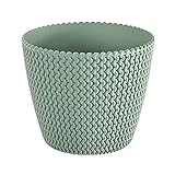 Maceta redonda 8L Prosperplast Splofy de plastico en color menta, Ø25,9 x 22 cm