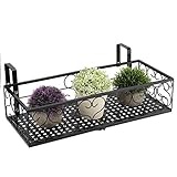 Estante Para Macetas De Balcón, Balcón Negro, Barandilla Colgante, Jardinera, Cesta, Soporte Para Macetas, Estantes De Hierro, Valla, Soporte En Maceta, Cestas Rectangulares Para Plantas, Decoración D