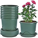 KAHEIGN 6 Piezas Plastico Macetas, 22cm Espesar Maceta Control De Raíces Sembradora De Plántulas De Vivero Jardín Decorativo Contenedor De Plantas para Plantas Bonsái Interior Aire Libre (Verde)