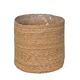 SMPLY. Macetero Semirígido de Yute Redondo Cesta Ideal para Macetas o Tiestos Válida para Interiores o Terrazas Cubremacetas Natural Modelo Basket 12 x 12 cm Color Natural