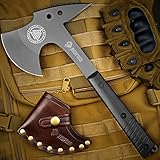 Nedfoss Hacha, Hacha leña, Hacha Supervivencia, Hacha Cocina, hachas, Hacha para rajar leña, Hacha bushcraft, Mejor Hacha para Cortar leña, Hacha pequeña