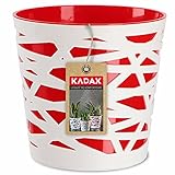 KADAX Macetero redondo de plástico, macetero para flores, plantas, balcón, jardinera para interiores, maceta ligera, maceta moderna (13 cm, rojo)