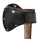 Linkidea Funda para cuchillo de hacha para borde de hacha de 4 pulgadas, funda protectora de hacha de doble presión, funda protectora de hacha para trabajo al aire libre (negro)