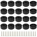 20 Piezas Patas para Muebles Redondas, Patas de Plástico para Muebles, Patas Redondas Negras Mueble para Sofás, Mesas, Sillas, Armarios y Sofás, Muebles, Tornillos Incluidos (50 x 20 mm)