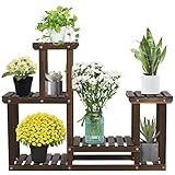 Yaheetech Madera para Exterior Estantería Maceta Soporte para Plantas Flores Estante 4 Niveles para Terraza Balcón 95 x 73 x 25 cm